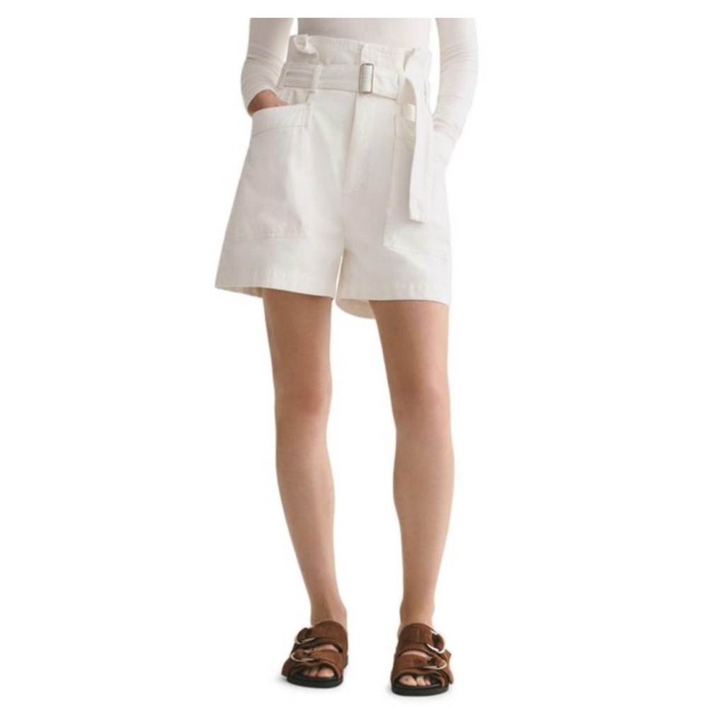 Agolde Celia Paperbag Denim Shorts in Paste Size 24